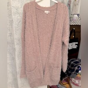 SO Cozy Chic Open Front Cardigan - Dusty Rose Pink